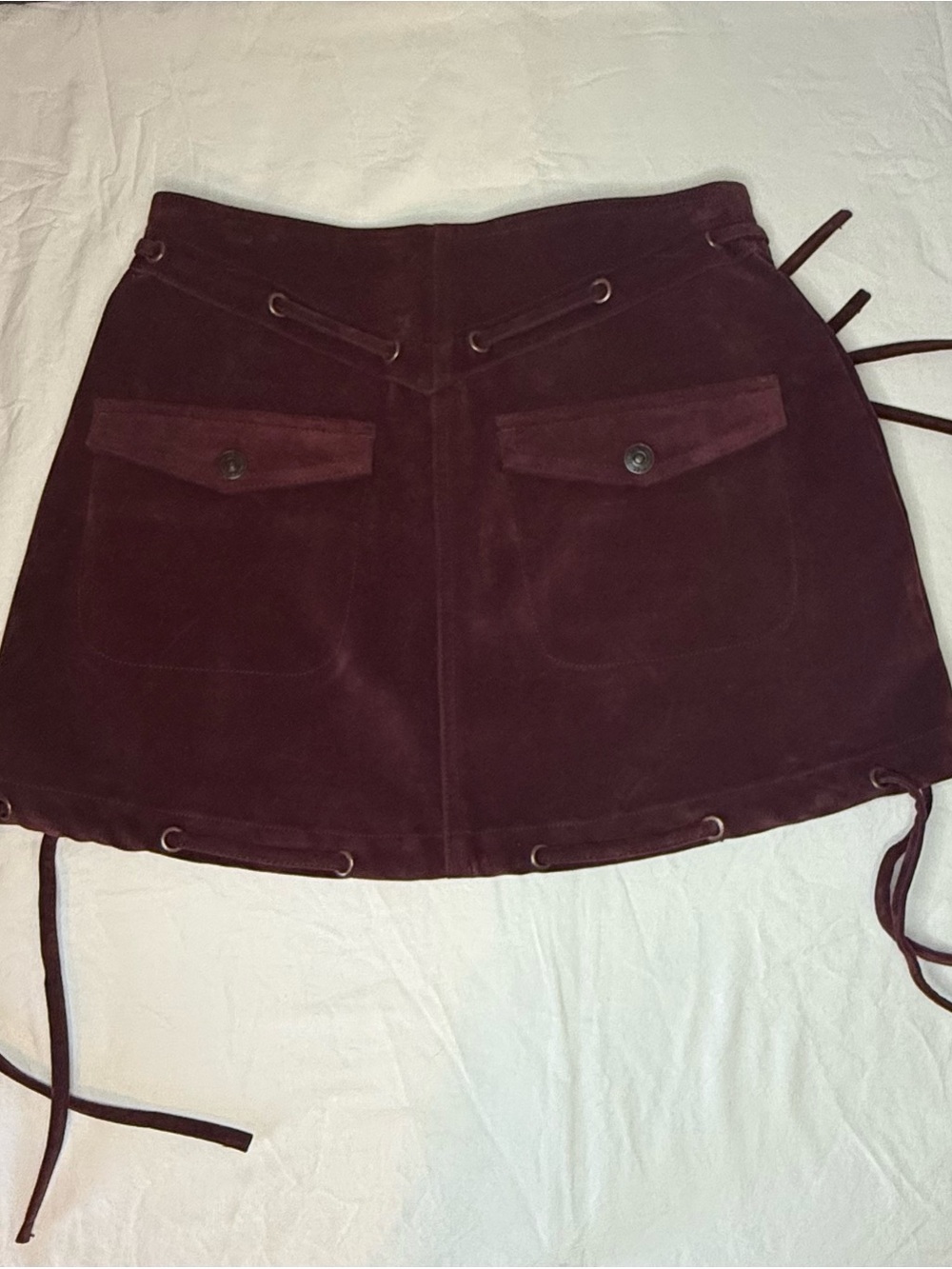 We The Free Burgundy Sierra Mini Skirt Size 2 - Picture 8 of 8